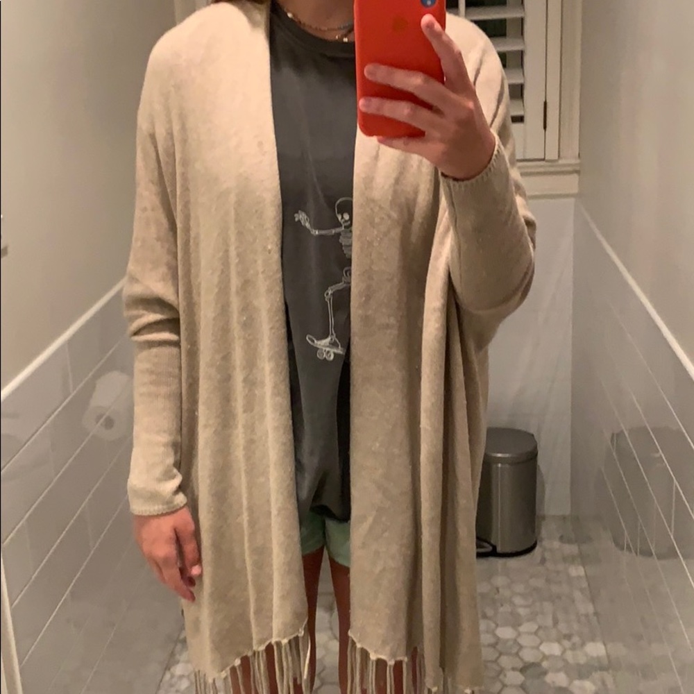 Open cardigan with tassels